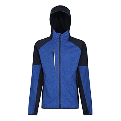 Image of Regatta Professional Mens X pro Coldspring Ii Hybrid Full Zip Hooded Fleece Jacket, Oxford Blue Marl/Navy, 3XL EU