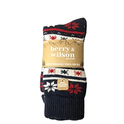 Image of Berry &amp; Wilson 2 Pairs Men’s Heavy Duty Wool Thermal Socks