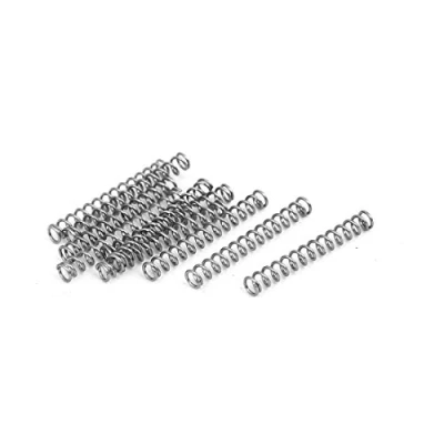 Image of sourcingmap Compression Spring,304 Stainless Steel,2mm OD,0.3mm Wire Size,15mm Free Length,Silver Tone,10Pcs