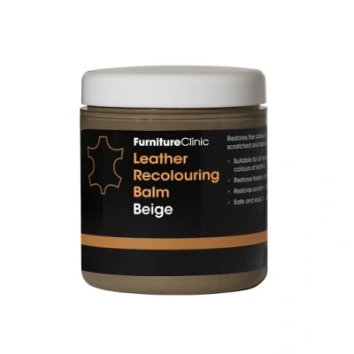 Image of Furniture Clinic Leather Recolouring Balm Colour Restorer for Sofas, Repair Faded &amp; Scratched Upholstery, Car Seats, Shoes and Clothing 16 Colours (Beige)