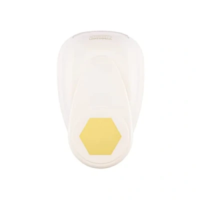 Image of Vaessen Creative Craft Paper Punch Hexagon 4,4 x5,1 cm Circle Cutter for Crafting and Card Making, White/Pink, 2 Inch