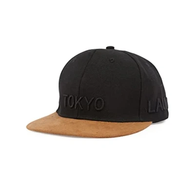 Image of Tokyo Laundry Men&#039;s Myshkin Flat Peak Snapback Baseball Cap Black One Size
