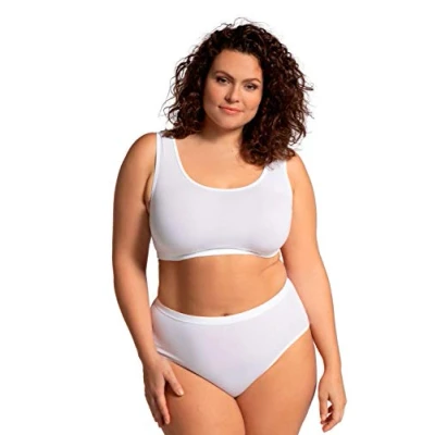 Image of Ulla Popken Women&#039;s Bustier T Shirt Bra, schneeweiß, 54 56
