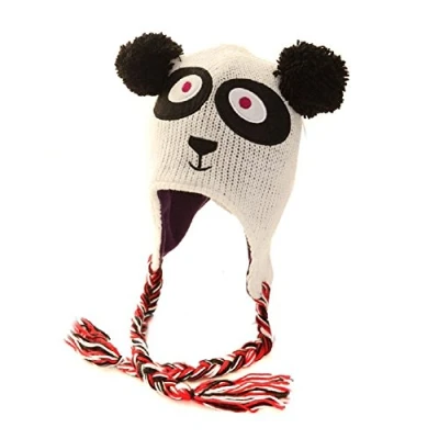 Image of Womens Novelty Animal Knitted Peru Hat, Panda