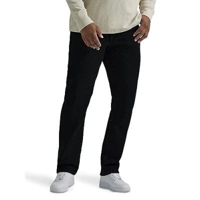Image of Lee Men&#039;s Big &amp; Tall Legendary Regular Straight Jeans, Overdyed Black, 44W x 28L