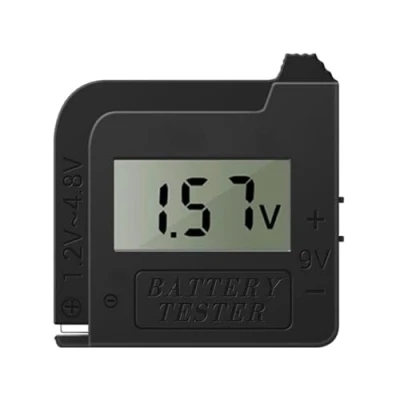 Image of Button Cell Batteries Tester For 9V / 1.5V Digital Battery Checker Black