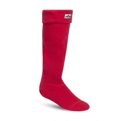 Image of Polar Womens Thermal Fleece Welly Wellington Boot Warm Cosy Soft Wellie Socks Red XL