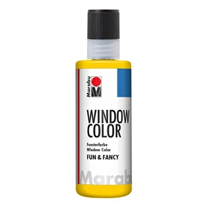 Image of Marabu Window Colour Fun and Fancy Paint 80ml 019 Yellow