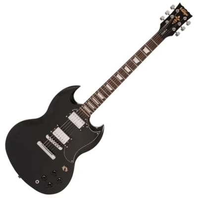 Image of VINTAGE V69 COASTER SERIES ELECTRIC GUITAR GLOSS BLACK