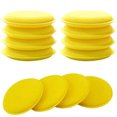 Image of INSPUTOL 12Pcs Car Polishing Pads Polish Soft Foam Applicator Practical Sponge Wax for Clean Vehicle Auto Glass (Yellow)