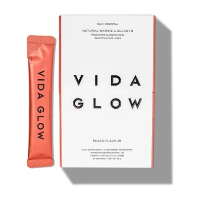 Image of Vida Glow Natural Hydrolysed Marine Collagen Sachets Promotes Glowing Skin + Smooths Fine Lines (Peach, 30 Sachets)