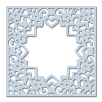 Image of Sweet Dixie 6&quot; x Stencil Hearts And Flowers Frame, Off/White