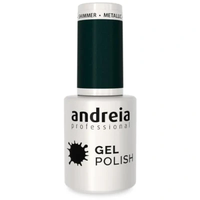 Image of Andreia Semi Permanent Nail Gel Polish for UV/LED Lamp Intense Shine and 4 weeks Lasting Manicure Varnish Colour 282 Dark Metallic Green Shades of Blue 10.5 ml