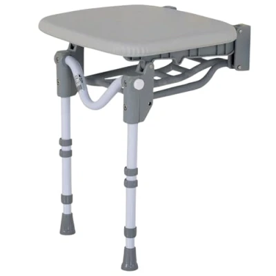 Image of HOMECRAFT Tooting Padded Shower Seat, Ergonomic Chair, and Comfy, Folds When Not in Use, Height Adjustable Comfort Stool for Prolonged Seating Bathrooms, Non Slip Feet