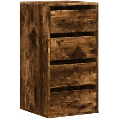 Image of vidaXL Corner Chest of Drawers Smoked Oak 40x41x76 cm Engineered Wood
