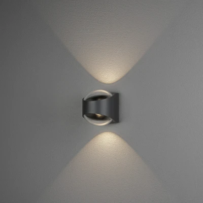 Image of Bitonto Outdoor Modern Up Down Wall Light Dark Grey 2x 5,5W LED, IP54