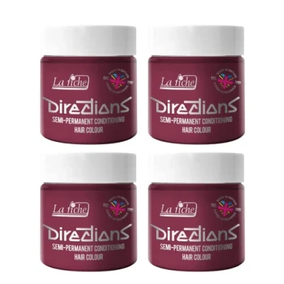 Image of 4x La Riche Directions Semi Permanent Hair Color 100ml Tub Rose Red