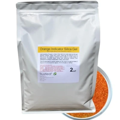 Image of Trustleaf Orange Indicator Silica Gel Desiccant 2 5mm Beads 2kg Bags (OG Bag)