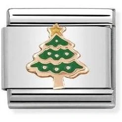 Image of Nomination Rose Gold Christmas Tree Charm