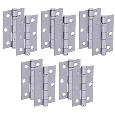 Image of HANDLEZONE® Door Hinges 5 Pairs 76mm / 3 inch Ball Bearing, with Screws Satin Chrome