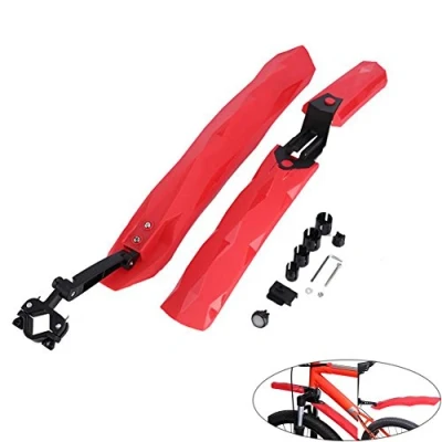 Image of ycle Fenders Set Front Rear Mudguard MTB Road Mountain Bike Mud Guard Fender Cycling Tyre Tire with LED Taillight (Red)