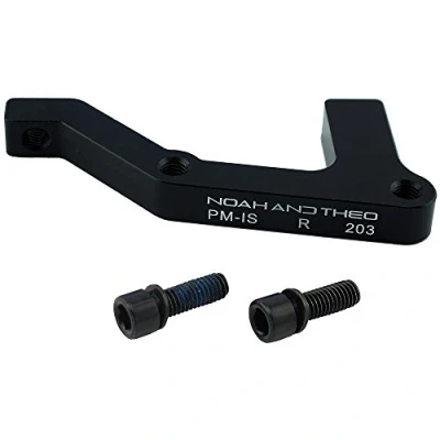 Image of Aluminium Alloy 6061 Disc Brake Adapter Rear 203mm INTERNATIONAL STANDARD / IS Frame to POST MOUNT PM Caliper BLACK compatible with all brands such as SHIMANO, TEKTRO, HOPE, MAGURA, PROMAX, AVID, HAYES, FORMULA, QUAD, etc.