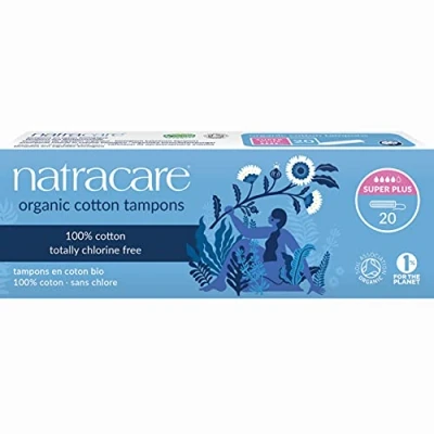 Image of Natracare Organic All Cotton Non Applicator Tampons Super Plus 12 x Packs of 20 (240 Tampons)