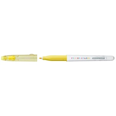 Image of Pilot Frixion Colors Erasable Fibre Tip Colouring Pen Yellow, Pack of 12