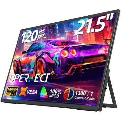 Image of UPERFECT 21.5 inch Portable Monitor 1080P Full HD with HDMI and USB C Port, Large 100% sRGB, Built in Speakers VESA Hole, for PC, Laptops, Gaming Consoles, Phone