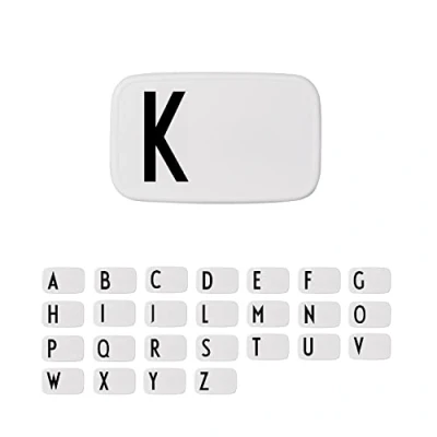 Image of Design Letters Personal Lunch Box White Personalised Food Storage Container for Men, Women, Girls and Boys Lunch/Food Travel Use as Sandwich Dishwasher &amp; Microwave Safe