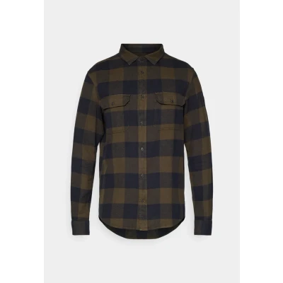 Image of FJALLRAVEN Men&#039;s Övik Heavy Flannel Shirt M T, Deep Forest Dark Navy, L