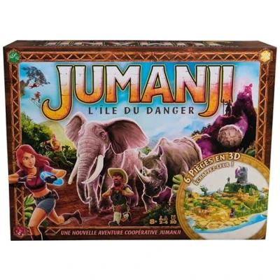 Image of Jumanji Stampede cooperative board game, 3D adventure game based on the action comedy film, family night for kids and adults ages 8 &amp; up