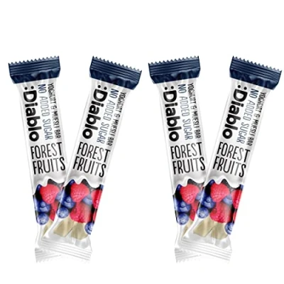 Image of Diablo Yoghurt &amp; Muesli Bar Forest Fruits No Added Sugar Sweetened with Maltitol Breakfast Bars Diabetic Friendly Hamper Available Perfect for Gifting 1 30g (Pack Of 4)