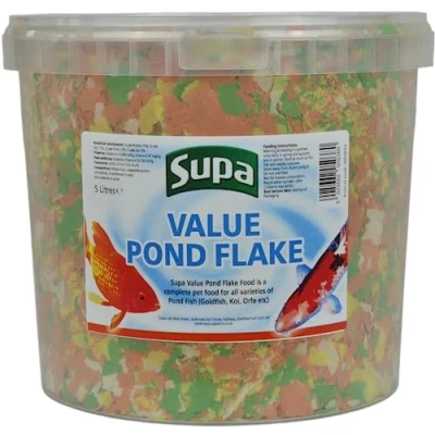 Image of Supa Value Pond Flake Fish Food 5 Litre Bucket Provides A Nutritionally Balanced Diet For Koi, Carp and Other Coldwater Fish.