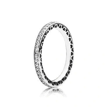 Image of PANDORA Timeless Women&#039;s Sterling Silver Square Cubic Zirconia Ring, Size 56, No Box
