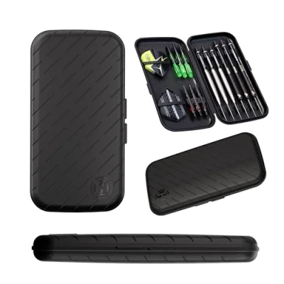 Image of Harrows Darts Case Slim The World&#039;s Smallest Lightest 6 Dart Holder I Holds 3 &amp; Tough Hydrocarbon Construction 24pcs of Accessories Black