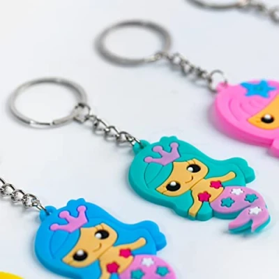 Image of Toyseum 24 x Mermaid Keyrings, Ideal Girls Party Bag Fillers, Cute Toy Gifts and Favours for Sea Themed Parties, School Rewards Prizes, Pack of
