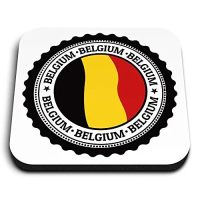 Image of 1 x Square MDF Fridge Magnet Belgium Flag Belgian Travel Europe 4757
