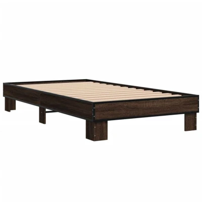 Image of vidaXL Bed Frame without Mattress Brown Oak 100x200 cm