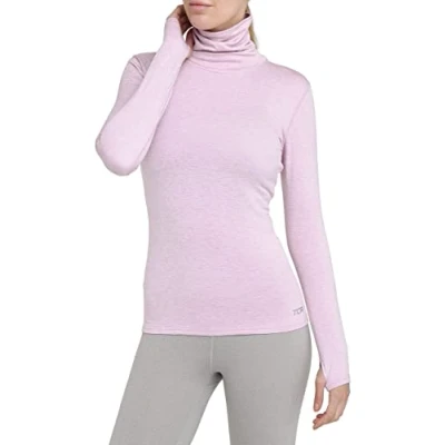 Image of TCA Women&#039;s Warm Up Long Sleeve Training Workout Funnel Neck Thermal Running Top with Thumbholes Sweet Lilac, M
