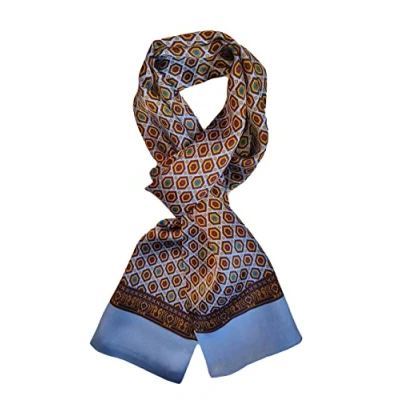 Image of UK_Stone Men 100% Pure Silk Scarf Paisley Flower Vintage Pattern Double Layer Gentlemen (#4)