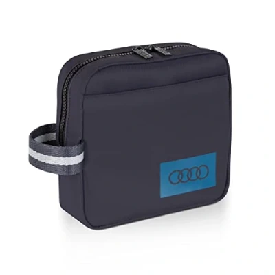 Image of Audi 3152300300 Utility Pouch with Rings Logo Grey, Gray, Standard Size, Contemporary