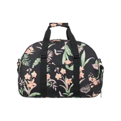 Image of Roxy Duffel Bag Travel Work Gym Fitness Beach Everyday Carry Recycled Materials, Feel Happy Anthracite Island Escape, Large