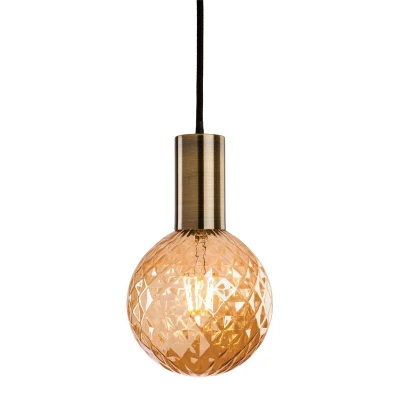 Image of Firstlight Hudson 1 Light Ceiling Pendant Antique Brass, E27