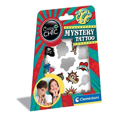 Image of Clementoni 18686 Crazy Chic Mystery Tattoo Temporary Tattoos For Kids, Kit Kids