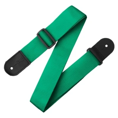 Image of Levy&#039;s Leathers 2&quot; Polypropylene Guitar Strap with Genuine Leather Ends and Tri glide Adjustment; Green (M8POLY GRN)
