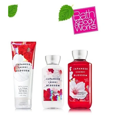 Image of Bath &amp; Body Works Signature Collection &quot; Japanese Cherry Blossom&quot; Gift Set Cream Shower Gel Lotion