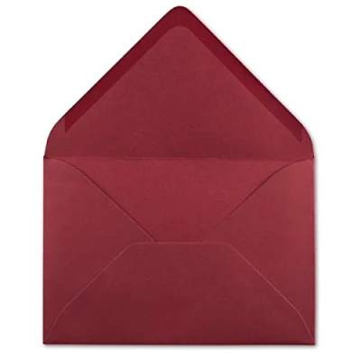 Image of Glüxx agent 25 DIN C6 envelopes dark red 11.4 x 16.2 cm 120 g/m² wet glued without window for invitations from your