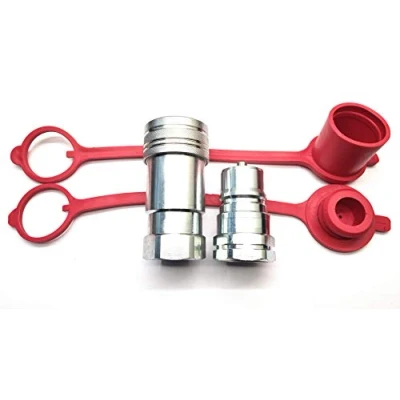 Image of Hydraulic ISO A Quick Release Coupling 1&quot; BSP Thread c/w Dust Plug &amp; Cap