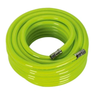 Image of Sealey Air Hose High Visibility 15m x Ø10mm with 1/4&quot;BSP Unions